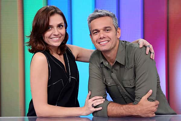 Otaviano Costa e Monica no Vídeo Show. (Foto: Divulgação)