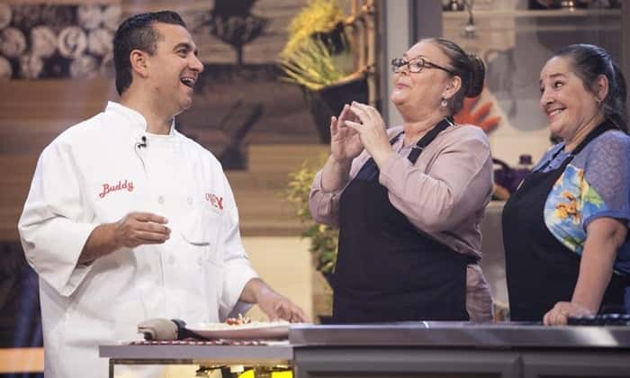 Buddy Valastro e participantes do "Batalha dos Cozinheiros" (Foto: Edu Moraes/Record)