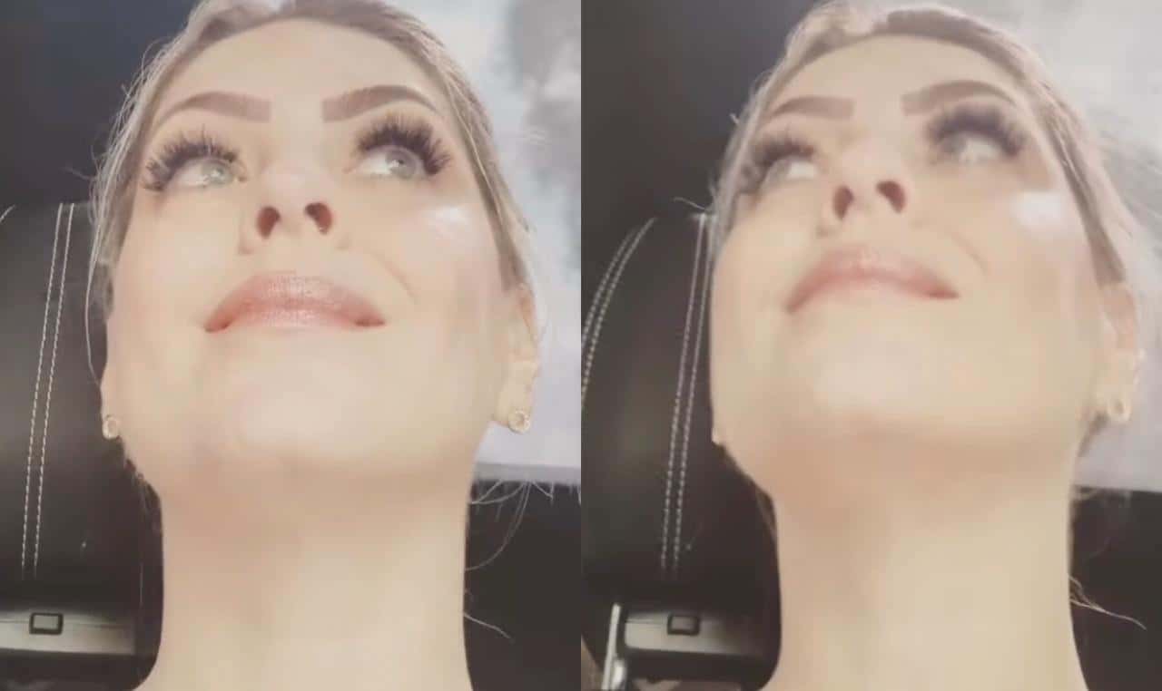 A musa Renata Fan apareceu em um vídeo com o marido, Atila Abreu, em um vídeo feito durante uma viagem (Foto: Reprodução)