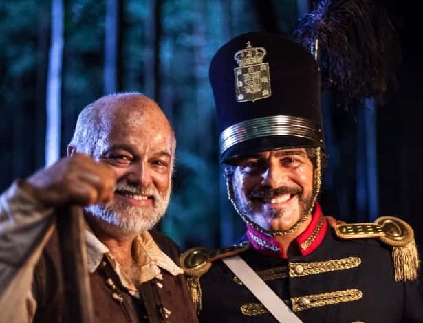 Jayme Periard e Junno Andrade nas gravações de "Escrava Mãe" (Foto: Divulgação)