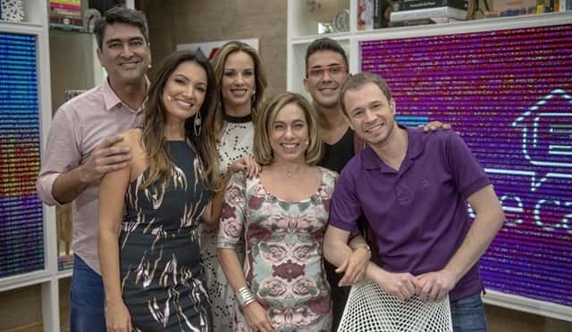 Ana Furtado, André Marques, Cissa Guimarães, Patrícia Poeta, Tiago Leifert e Zeca Camargo (Foto: Globo/ Renato Rocha Miranda)