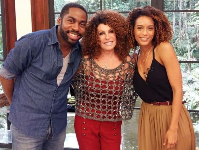 Ana Maria de peruca, Lázaro Ramos e Taís Araújo (Foto: Ivo Madoglio / TV Globo)