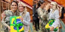 Karina Bacchi se junta a Michelle Bolsonaro e surpreende com presente a primeira dama: ‘A vontade de Deus’