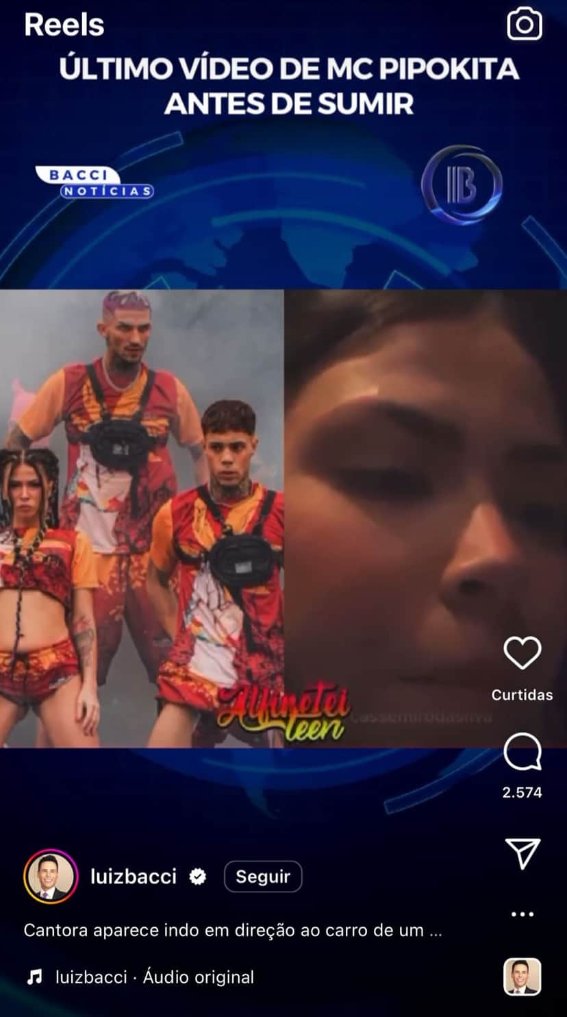 Luiz Bacci expõe imagens inéditas de famosa cantora que está desaparecida, em carro com fã - Foto Reprodução Instagram Luiz Bacci expõe imagens inéditas de famosa cantora que está desaparecida, em carro com fã - Foto Reprodução Instagram