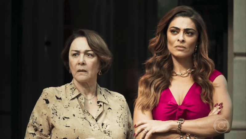 Evelina (Nívea Maria) e Maria da Paz (Juliana Paes) em A Dona do Pedaço (Foto: Reprodução/Globo) Evelina (Nívea Maria) e Maria da Paz (Juliana Paes) em A Dona do Pedaço (Foto: Reprodução/Globo)